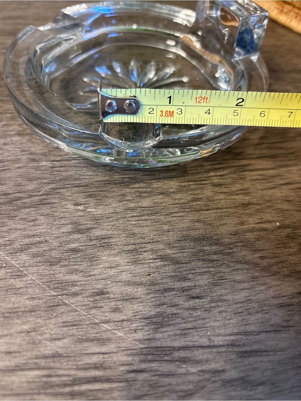 Vintage Glass Cigar Rest/Ashtray with Starburst Pattern 1960s - Picture 8 of 8